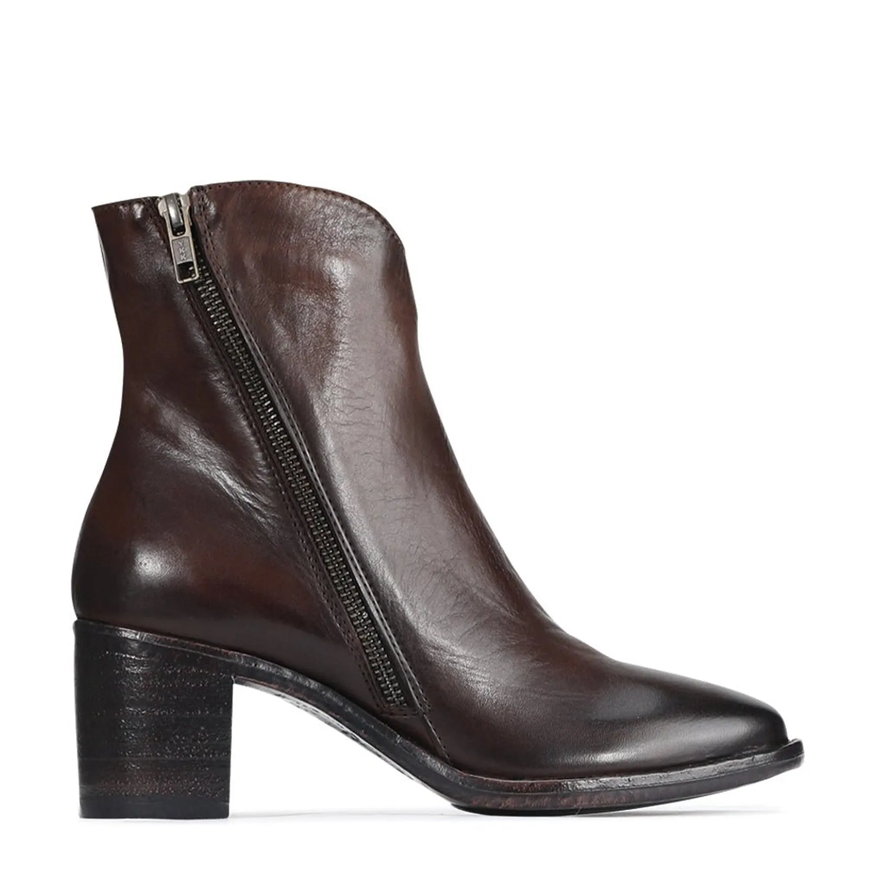 SERAPHIN LEATHER ZIP ANKLE BOOTS