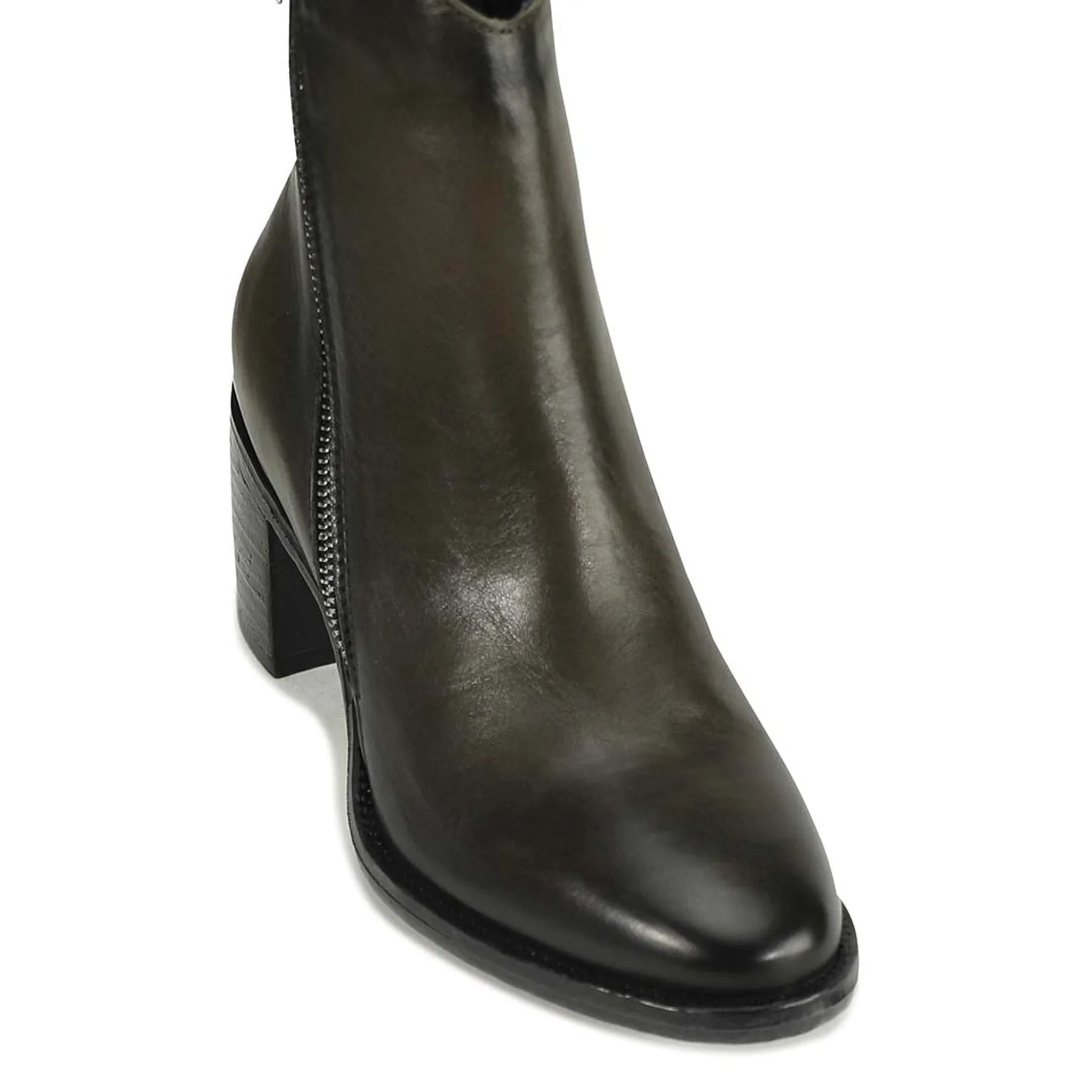 SERAPHIN LEATHER ZIP ANKLE BOOTS