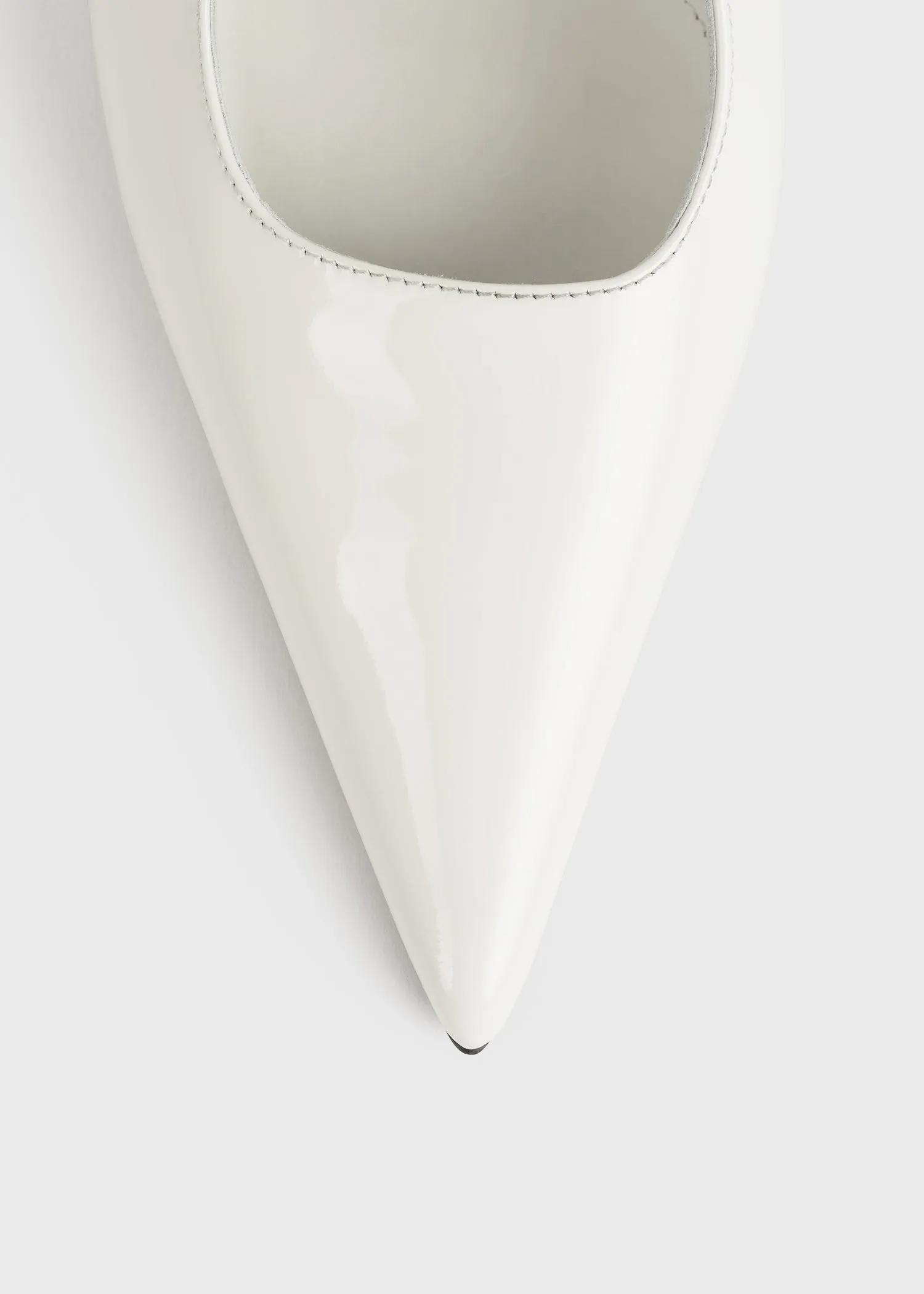 Sharp patent slingbacks off-white