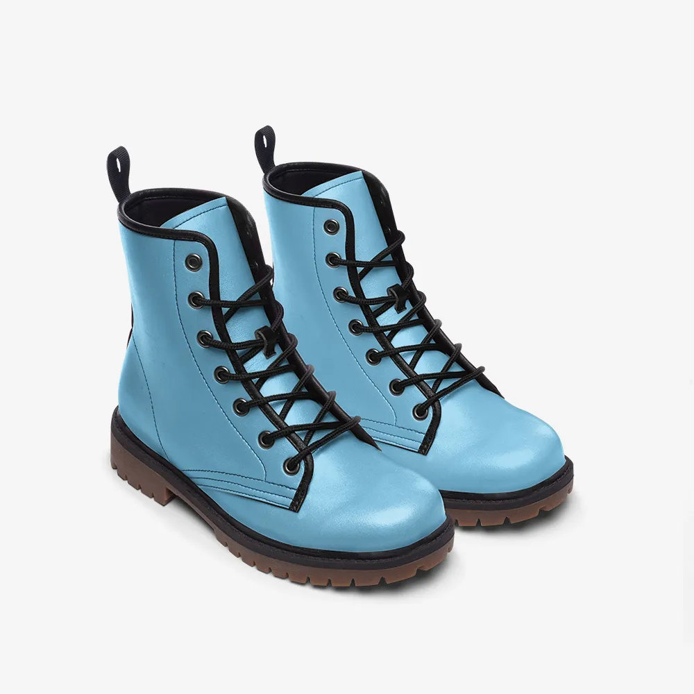 Sky Blue Lace Up Boots