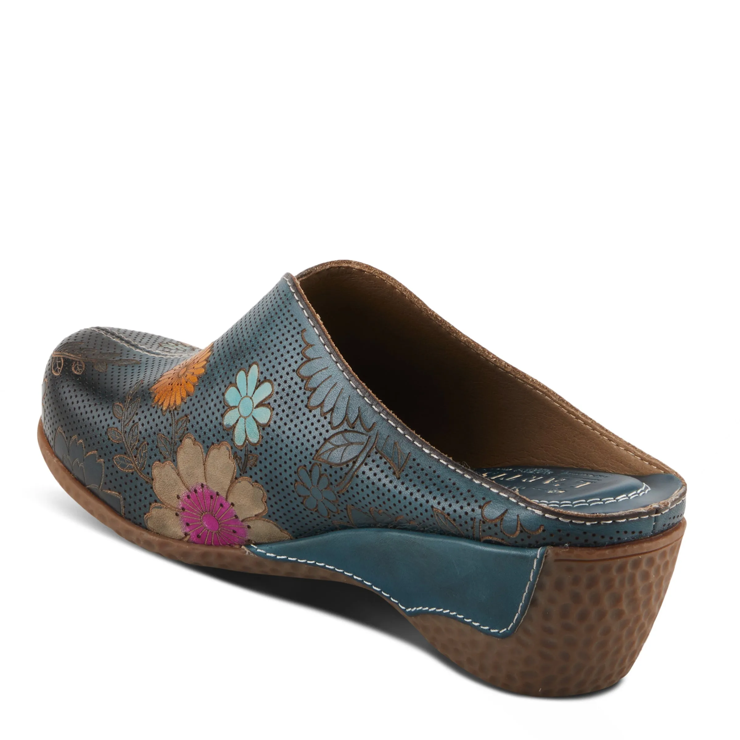 Spring Step Shoes L'Artiste Chienti Women's Hand Painted Floral Leather Clogs