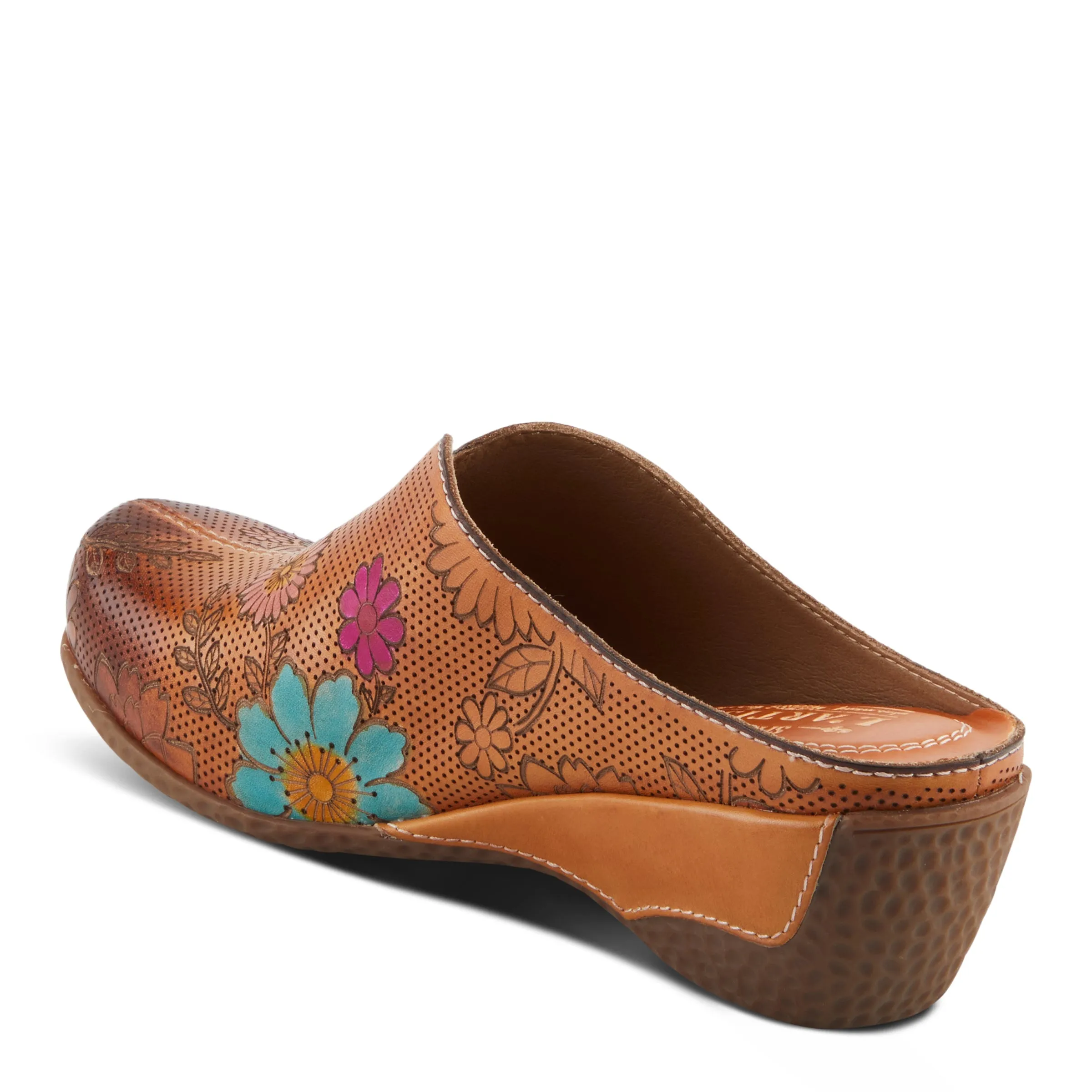 Spring Step Shoes L'Artiste Chienti Women's Hand Painted Floral Leather Clogs