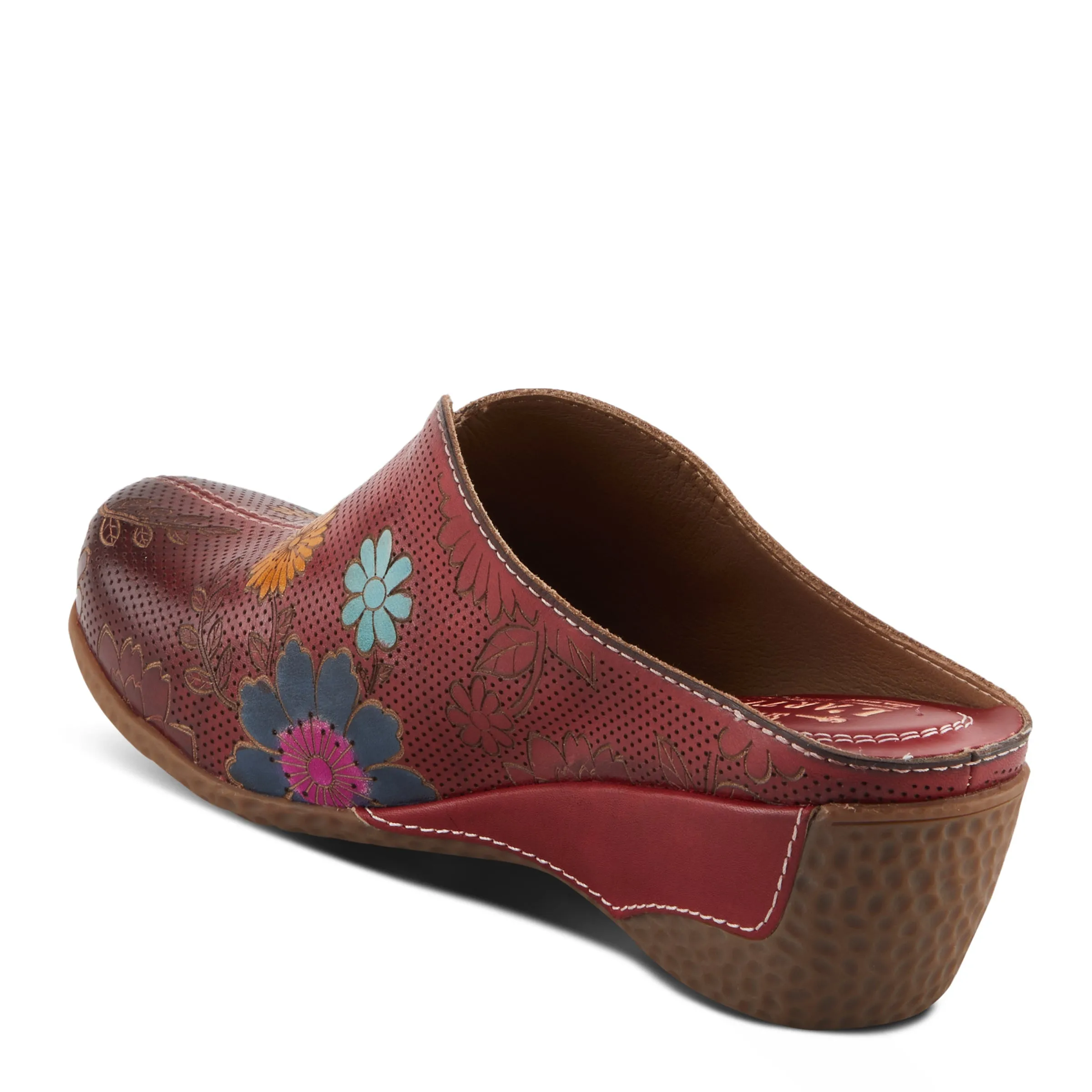 Spring Step Shoes L'Artiste Chienti Women's Hand Painted Floral Leather Clogs