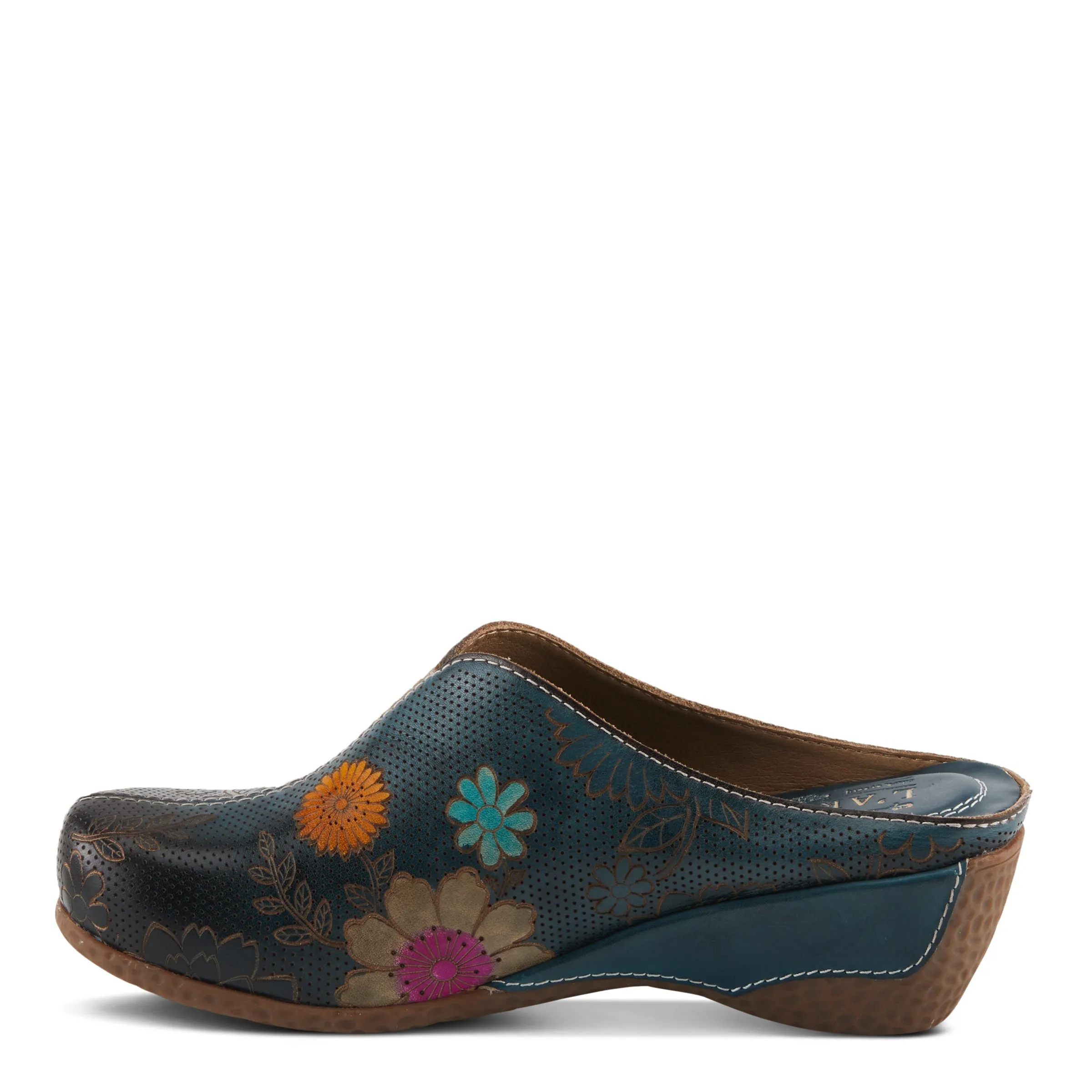 Spring Step Shoes L'Artiste Chienti Women's Hand Painted Floral Leather Clogs