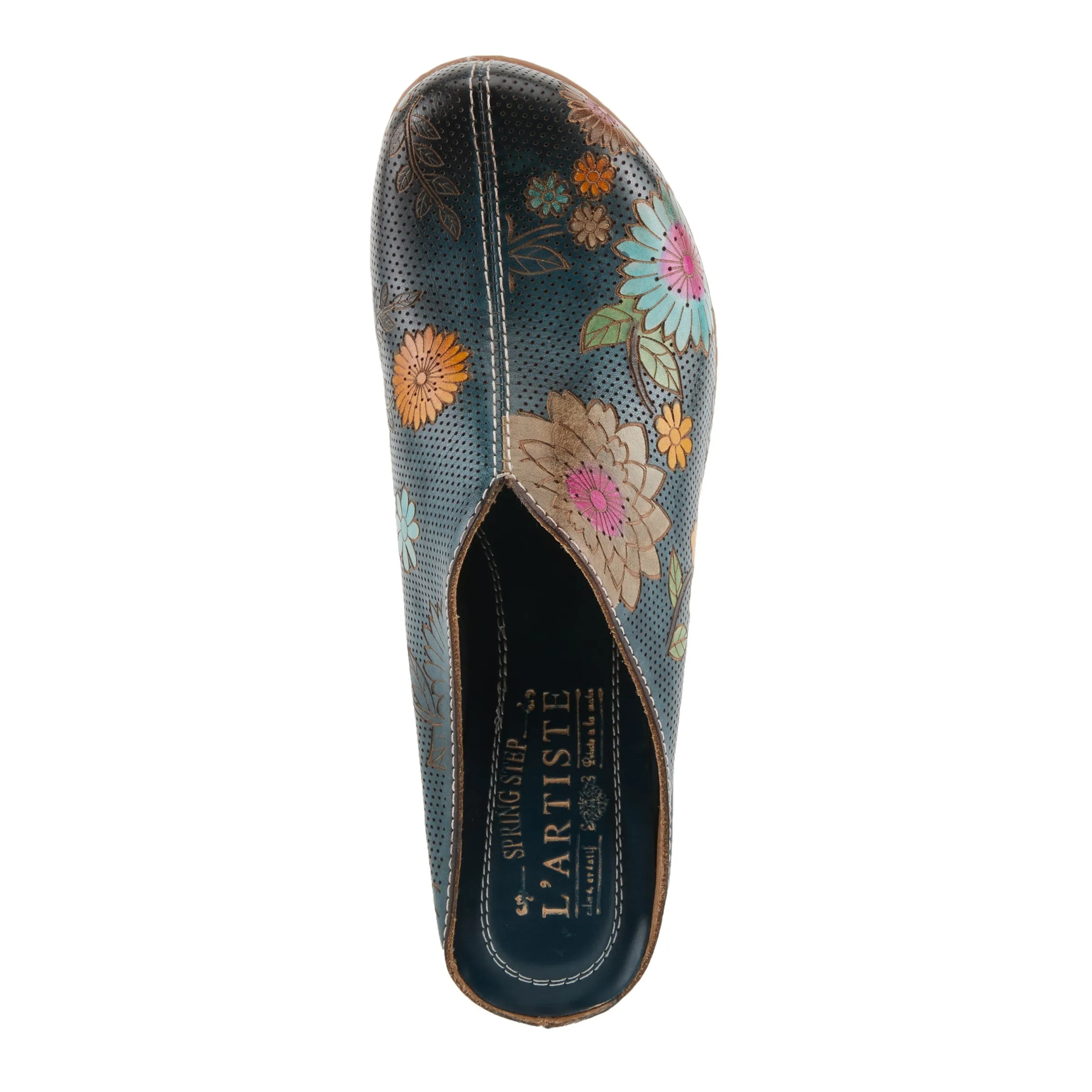 Spring Step Shoes L'Artiste Chienti Women's Hand Painted Floral Leather Clogs