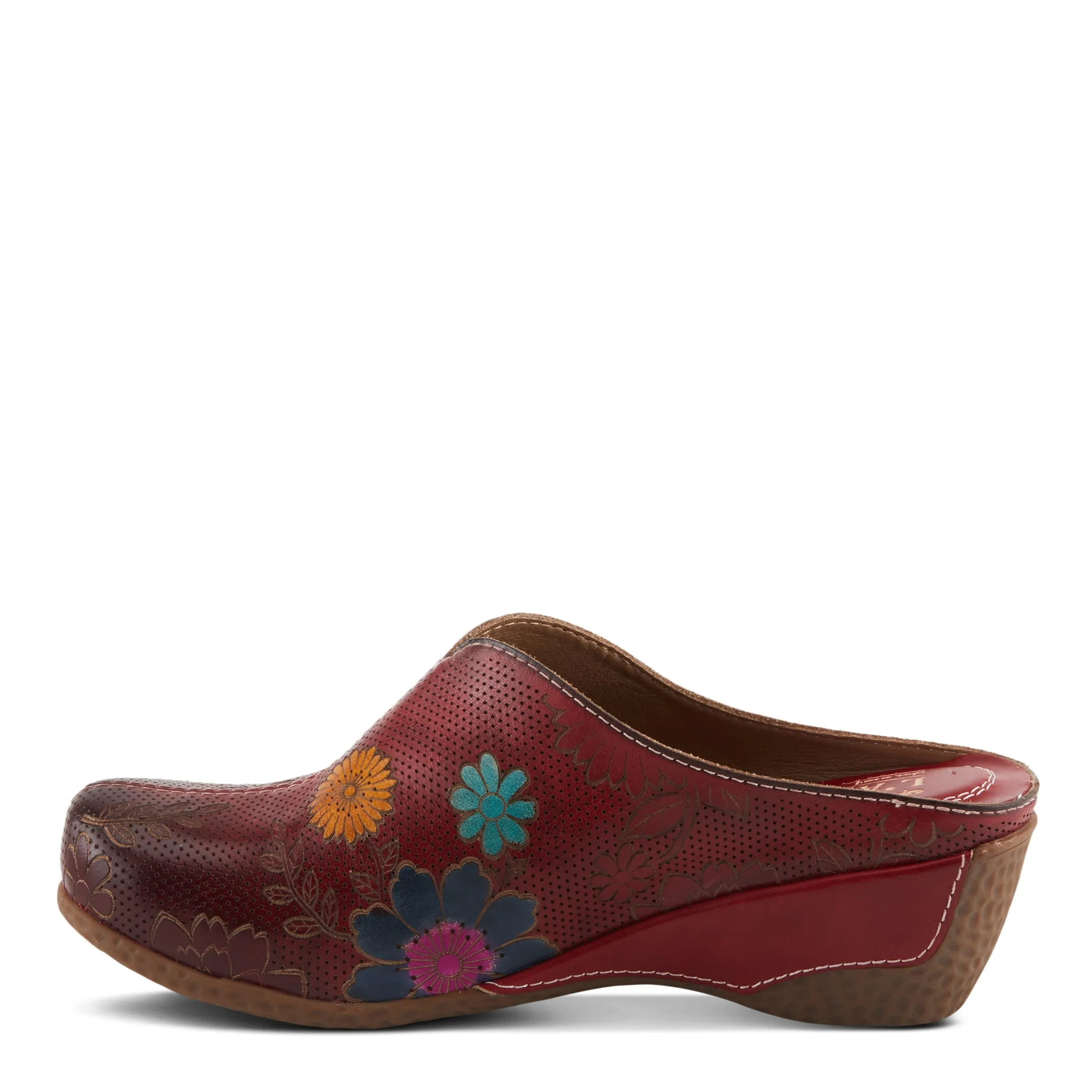 Spring Step Shoes L'Artiste Chienti Women's Hand Painted Floral Leather Clogs