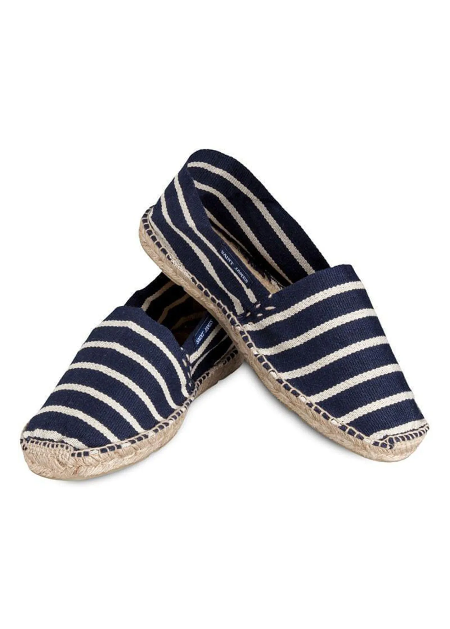 Striped espadrilles for men - in cotton canvas (MARINE/BLANC)