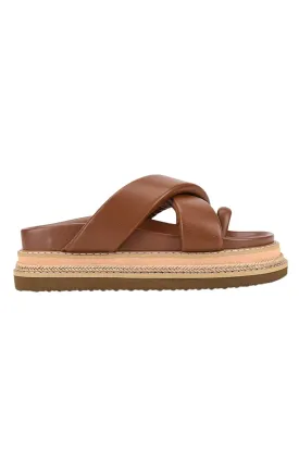 Thelma Flatform Slides Cognac Brown