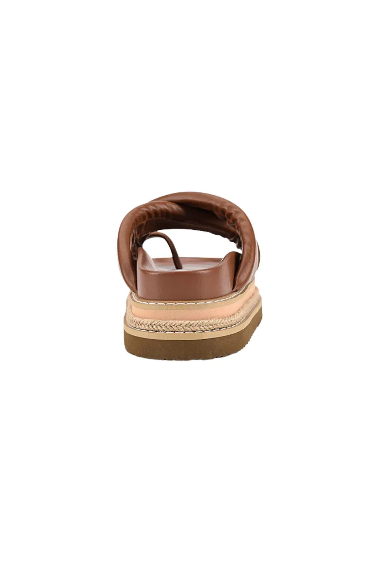 Thelma Flatform Slides Cognac Brown