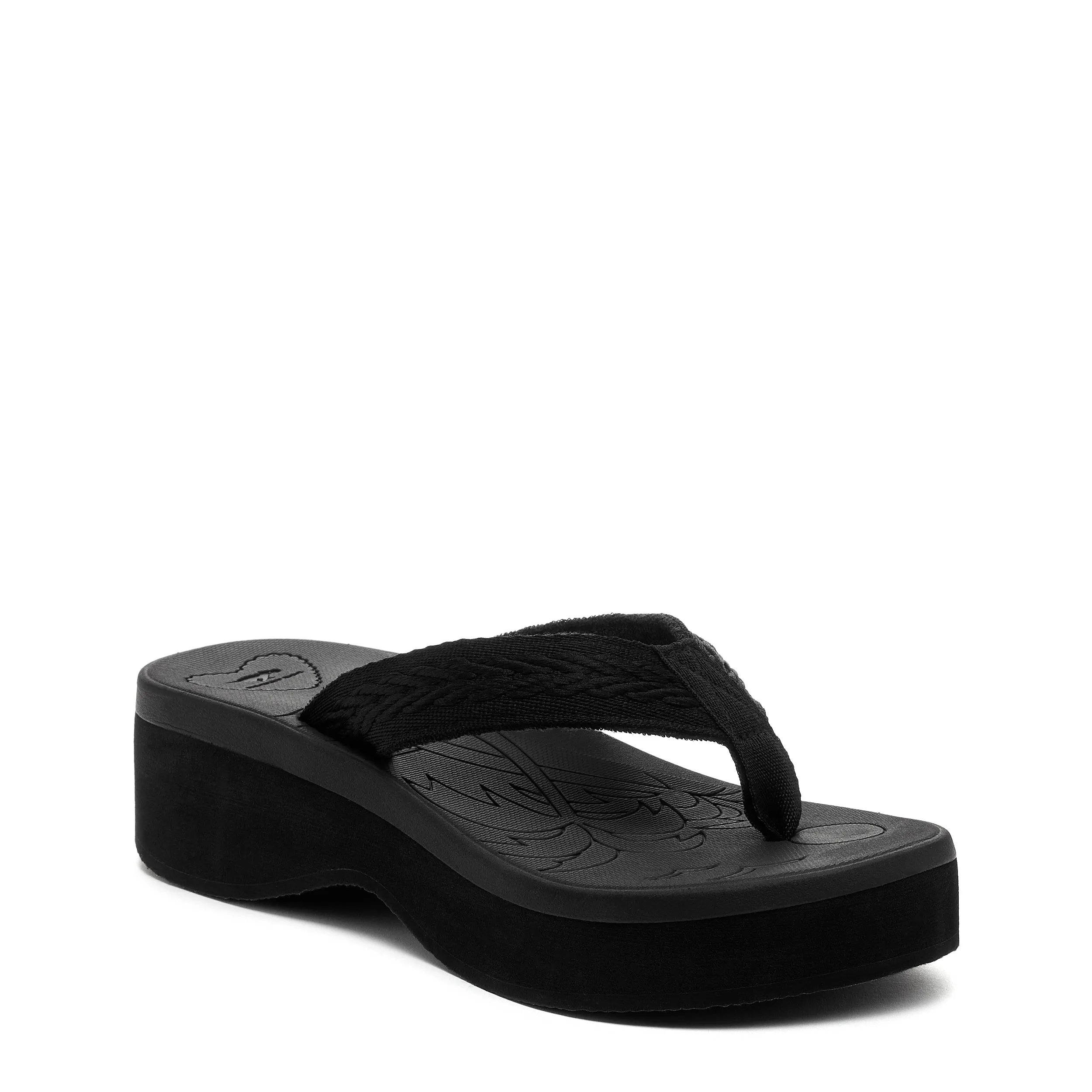 Tizzy Black Platform Flip Flops