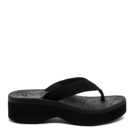 Tizzy Black Platform Flip Flops