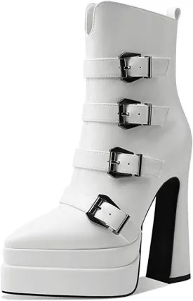 Trendy Strappy Combat Ankle Boots with Chunky Heel Design