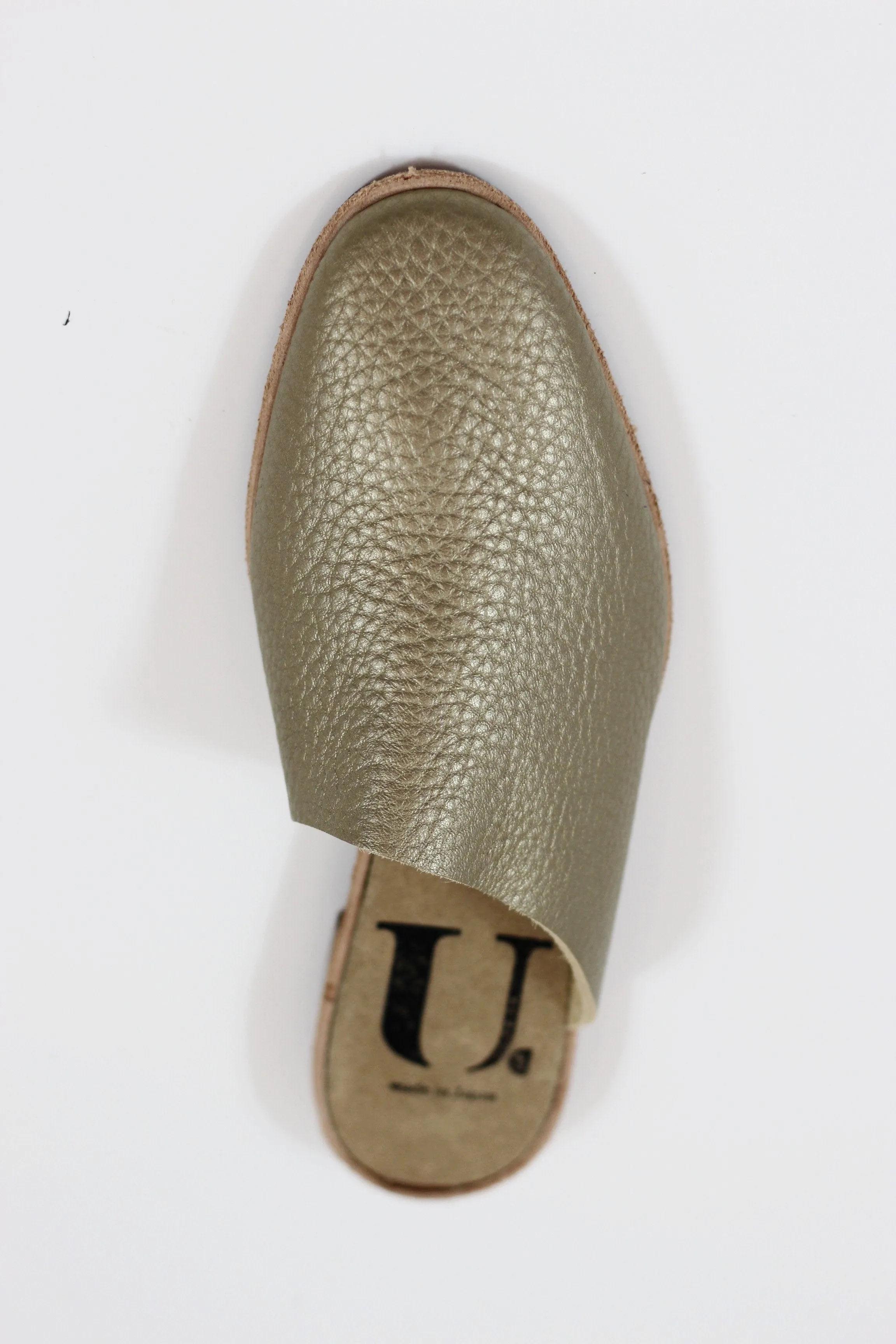 U-Dot Women's Assymetric Flat - Gold Leather