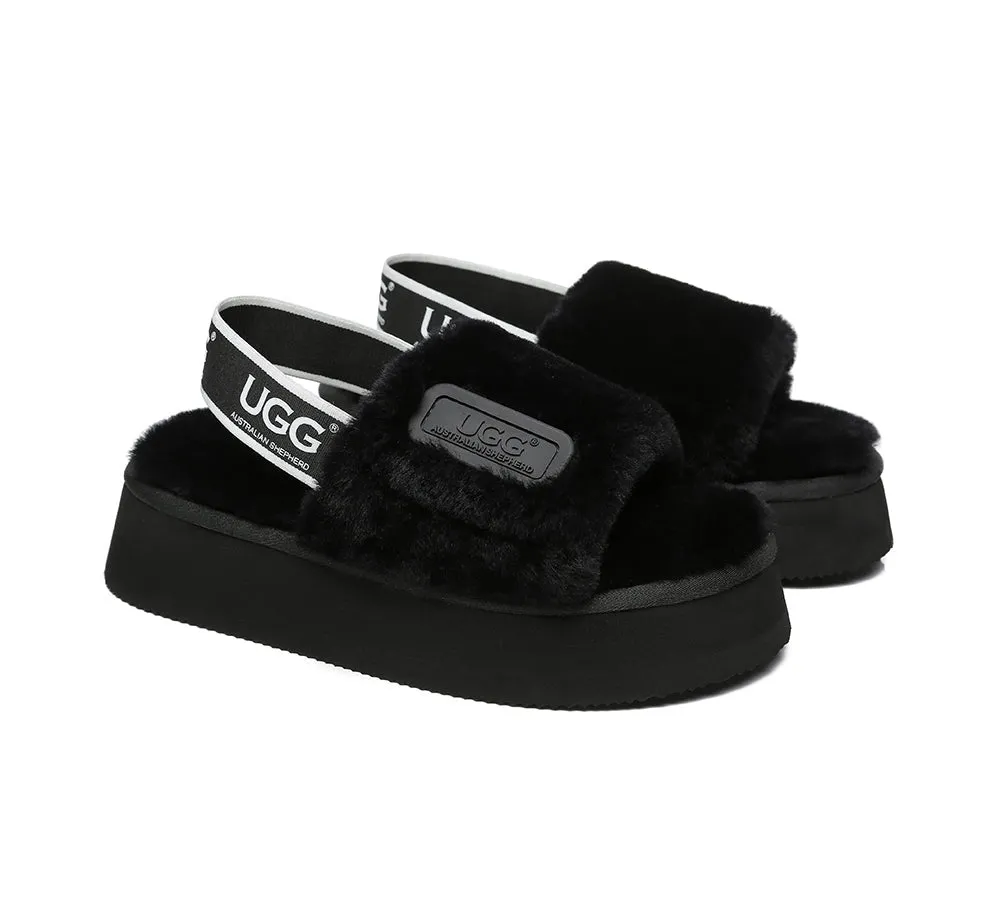 UGG Sandals Women Platform Fluffy Slides Poppin