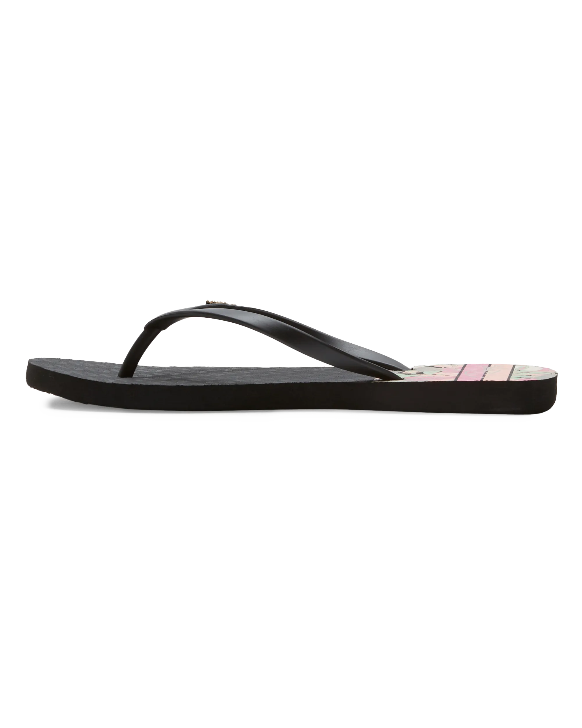 Viva Printed Flip Flops in Black, Pink & Soft Lime