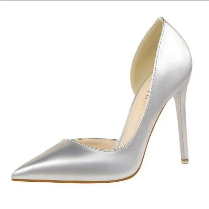 Women pointed closed toe stiletto pumps heels