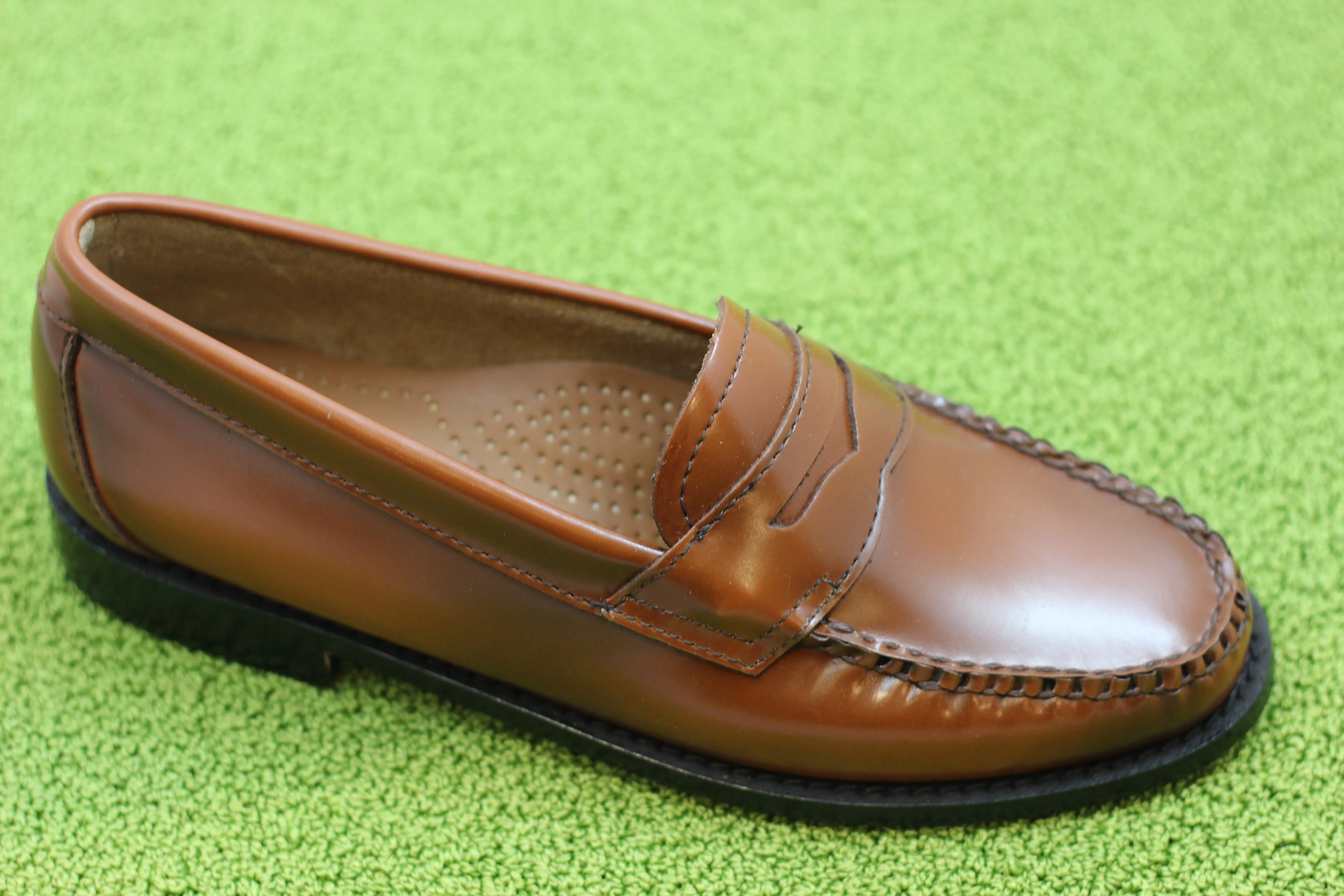 Women's Flat Strap Loafer - Cognac Leather