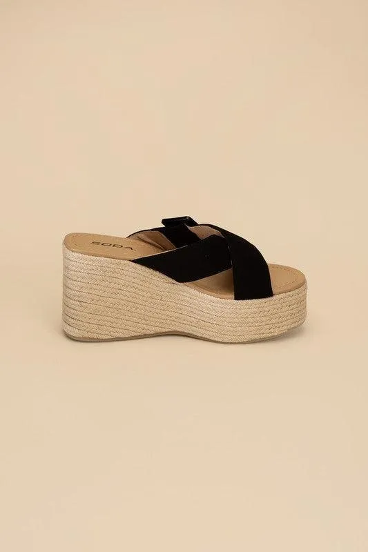 Womens Manta Espadrille Platform Slides Shoes