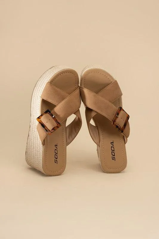 Womens Manta Espadrille Platform Slides Shoes