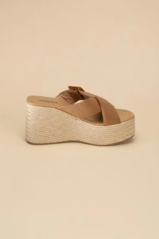 Womens Manta Espadrille Platform Slides Shoes