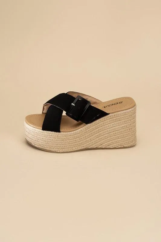 Womens Manta Espadrille Platform Slides Shoes