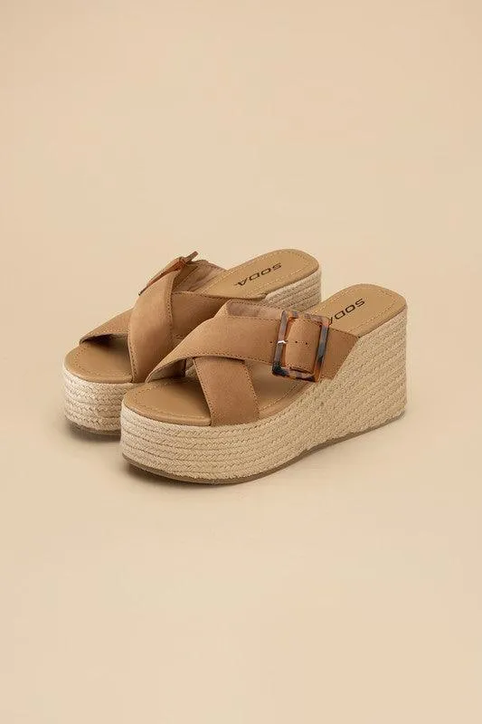 Womens Manta Espadrille Platform Slides Shoes