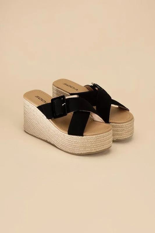 Womens Manta Espadrille Platform Slides Shoes