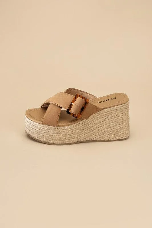 Womens Manta Espadrille Platform Slides Shoes