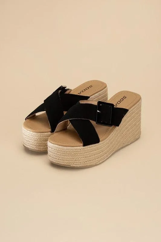 Womens Manta Espadrille Platform Slides Shoes