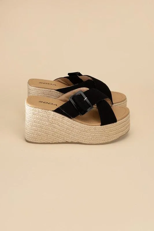 Womens Manta Espadrille Platform Slides Shoes